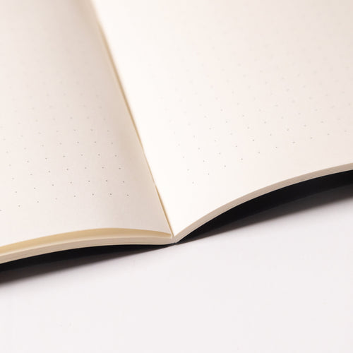 Black Dotted Notebook 13.5x20 cm (A5) | Octàgon Design. Dotted paper.