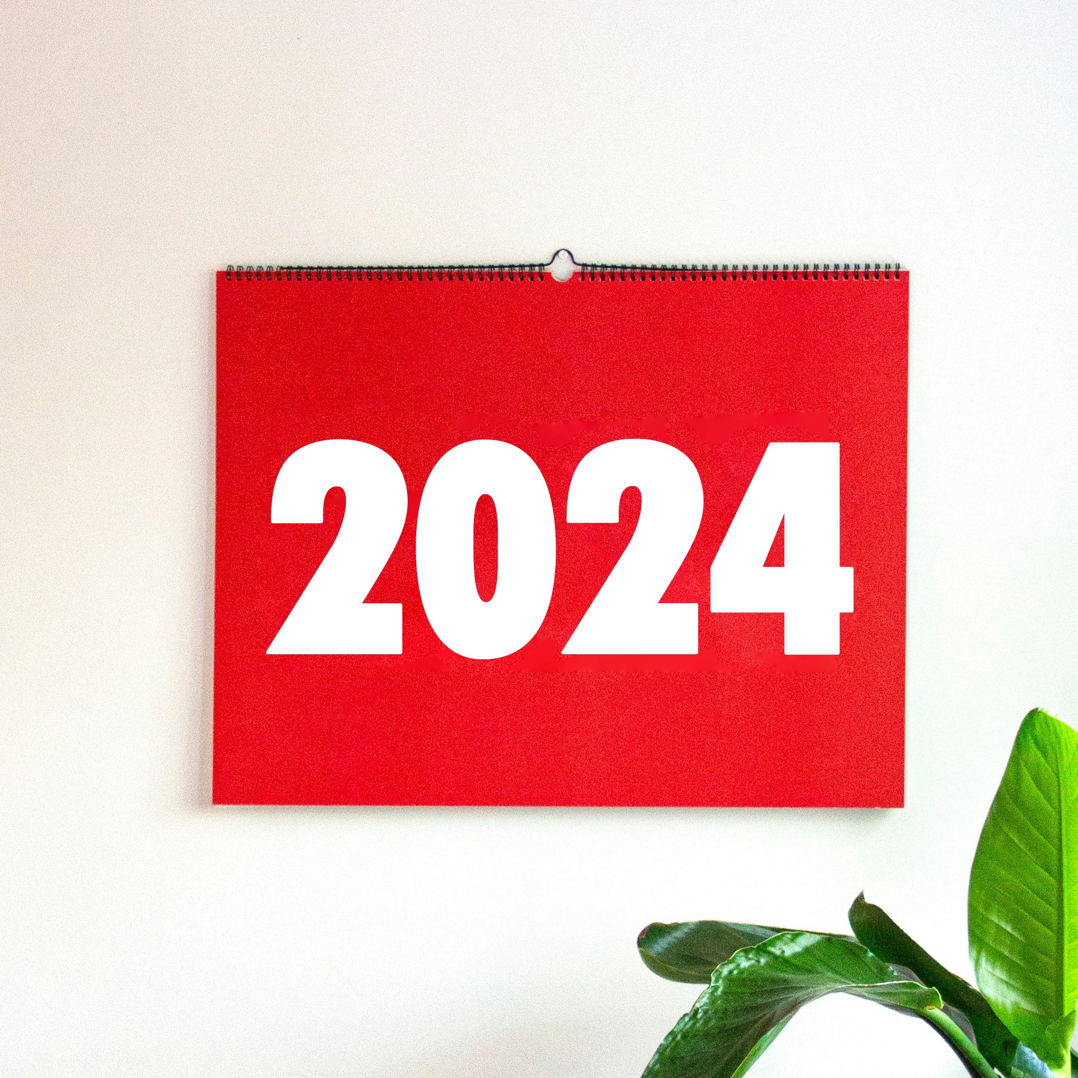OCTÀGON DESIGN | 2024 Vinçon Wall Calendar | Red and black typography