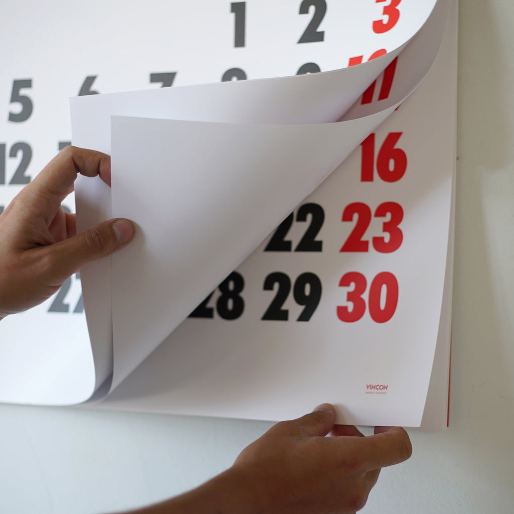2027 Vinçon wall Calendar by Octàgon Design. Detail.