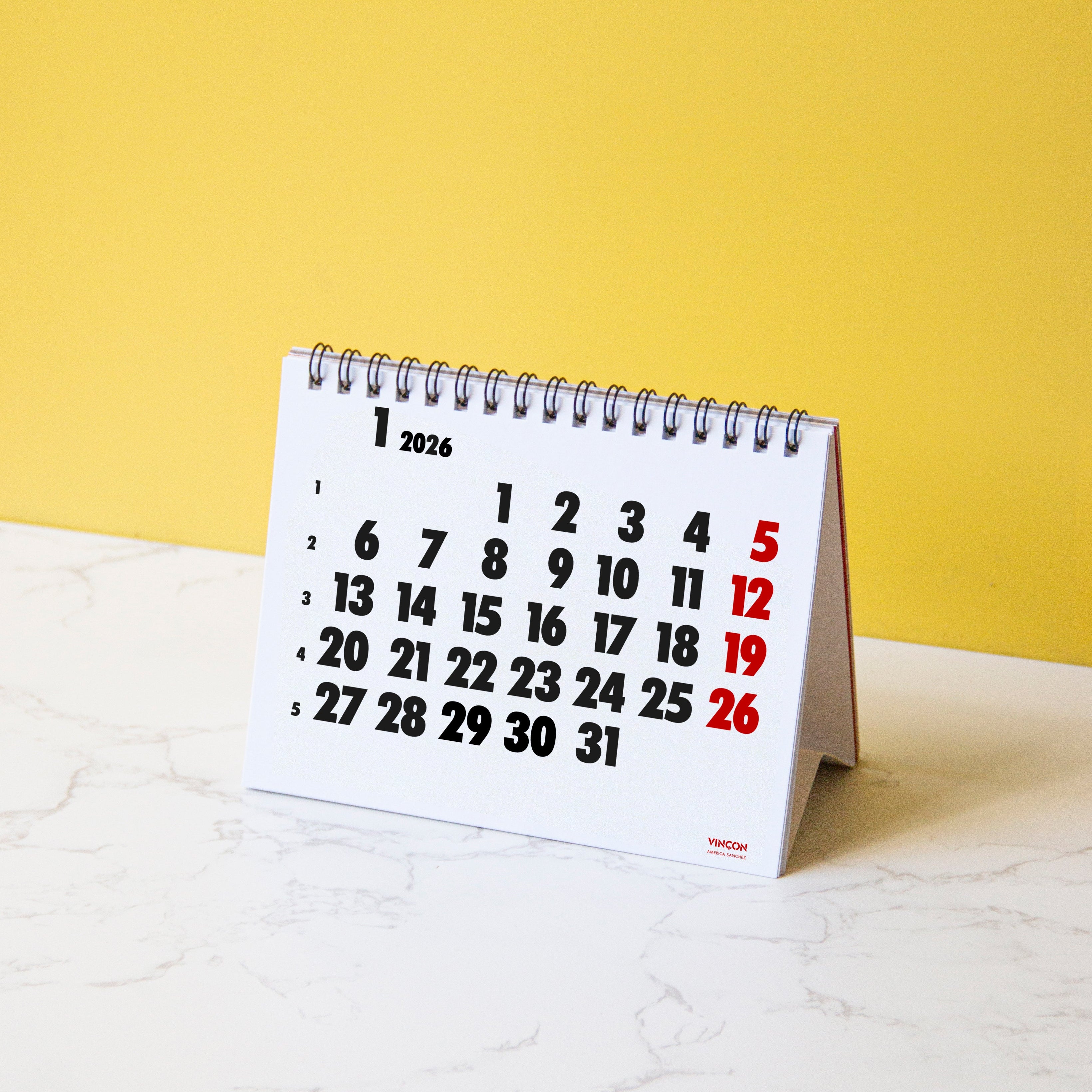 Calendario de escritorio Vinçon 2026 · Diseño minimalista · Mejor ...