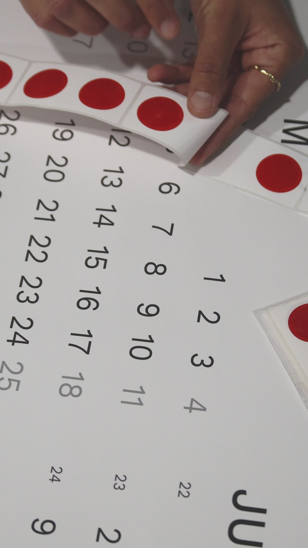 Transparent and red Magic Date Markers from Octàgon Design