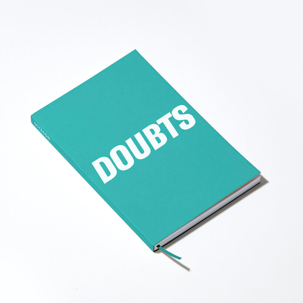 OCTÀGON DESIGN | Doubts Notebook | Blue cover with white typography.