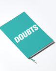 OCTÀGON DESIGN | Doubts Notebook | Blue cover with white typography.