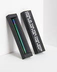 OCTÀGON DESIGN | "Drop Pen" metallic rainbow color pen and black pen box with "Here is the pen that won the Oscar for "THE PEN" print white colour.