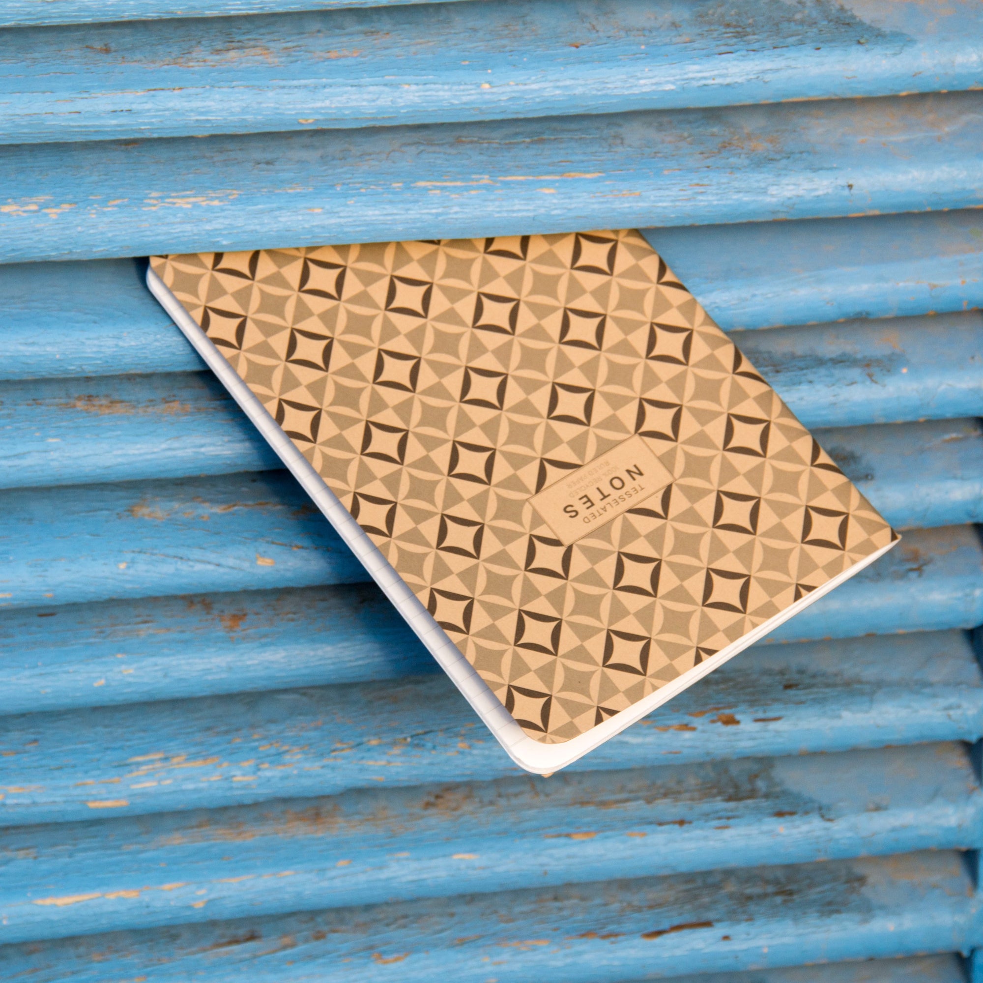 &quot;Notes&quot; Notebook. Tesselated cover brown colour.| OCTÀGON DESIGN 