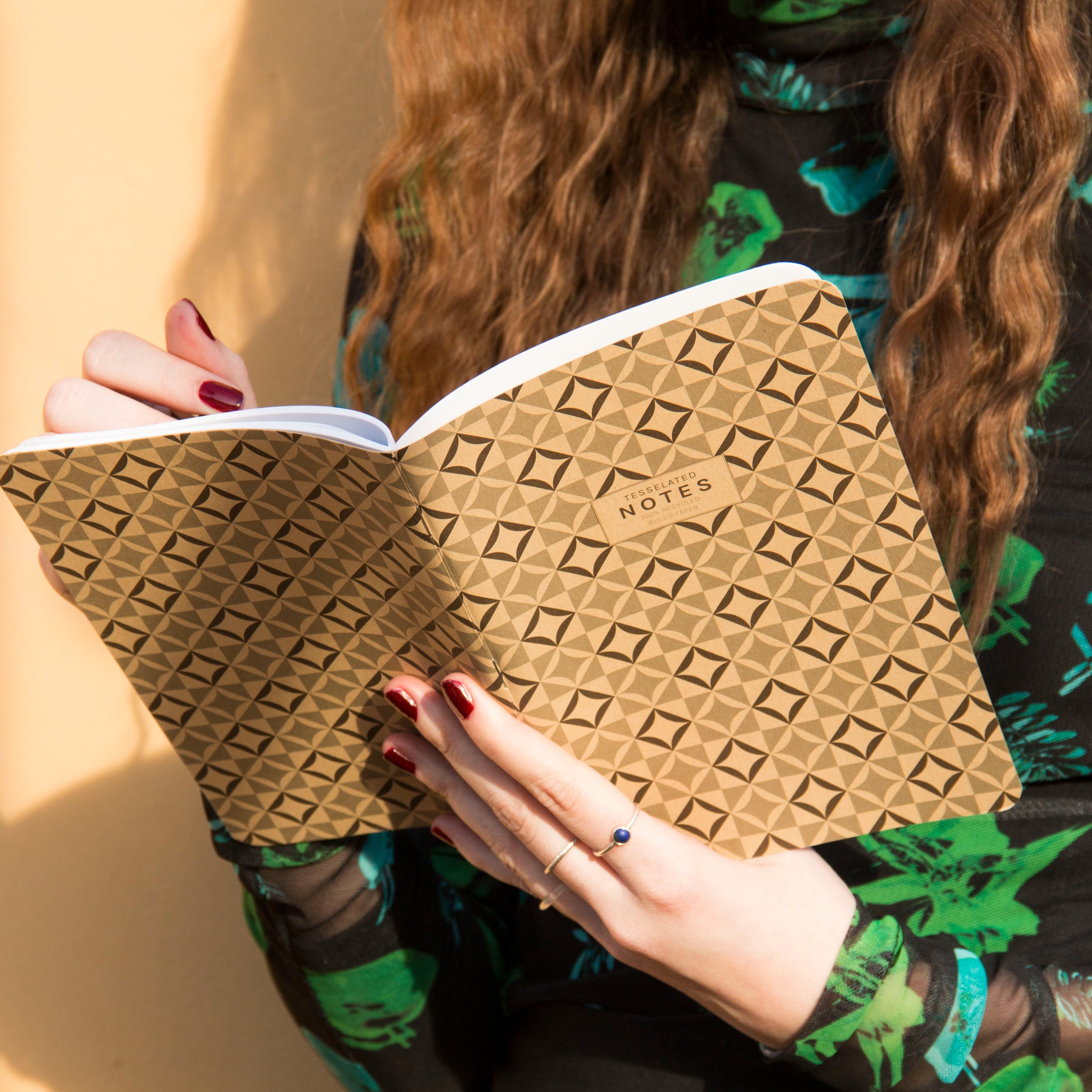 "Notes" Notebook. Tesselated cover brown colour.| OCTÀGON DESIGN 