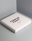 White clock box with "Tempus fugit" print black colour.