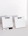 OCTÀGON DESIGN |  Today & Soon | Amazing Ceramic Planning Tool | Two hand-silk screened tiles. White color and black typography