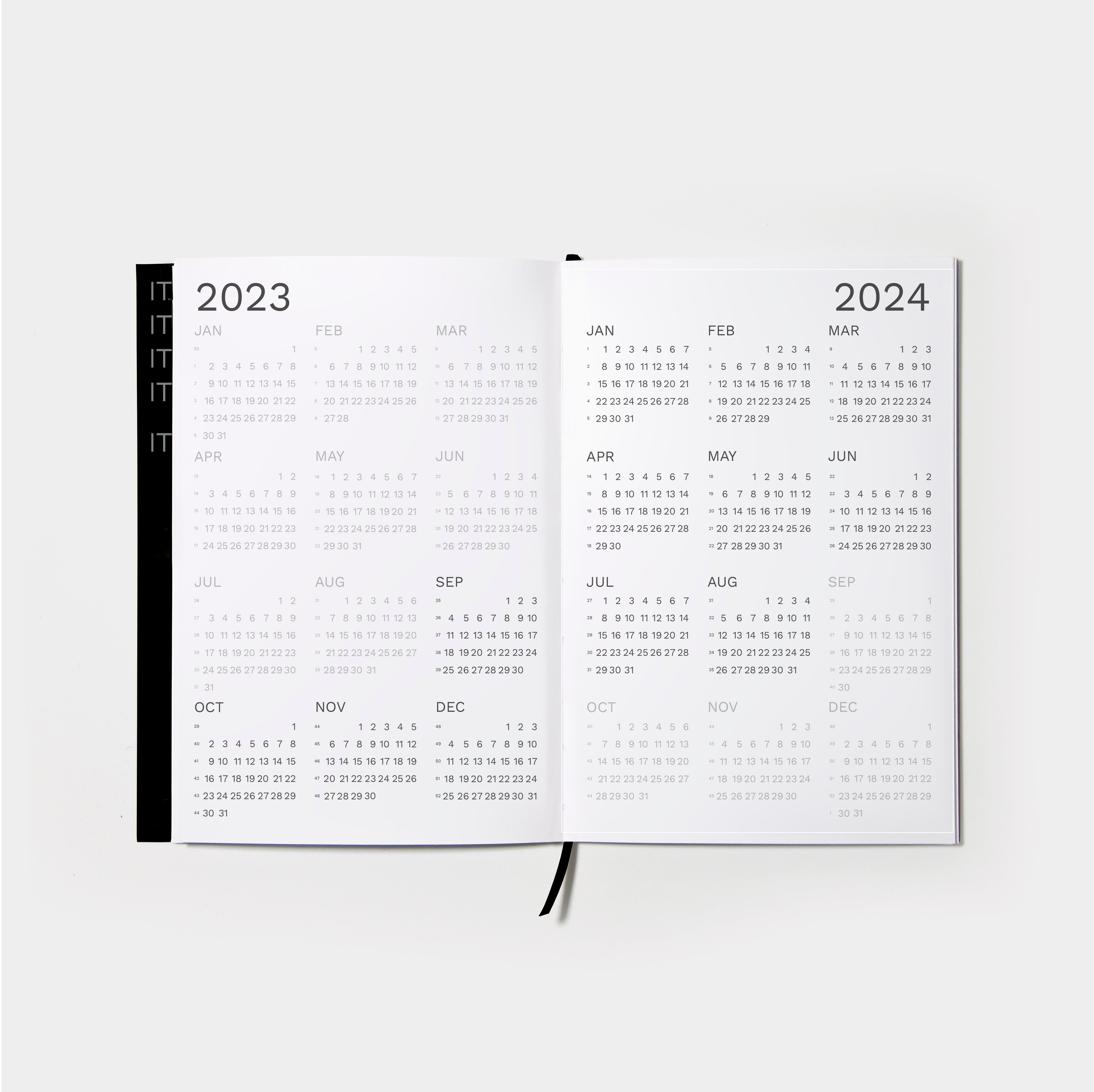 OCTÀGON DESIGN, Open &quot;Sep23 to Aug24&quot; Academic weekly planner. 2023 and 2024 calendars.