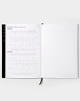 OCTÀGON DESIGN | Open "Sep23 to Aug24" Academic weekly planner. International holidays 2023 and 2024 on the left page and a lined template for notes on the right page.