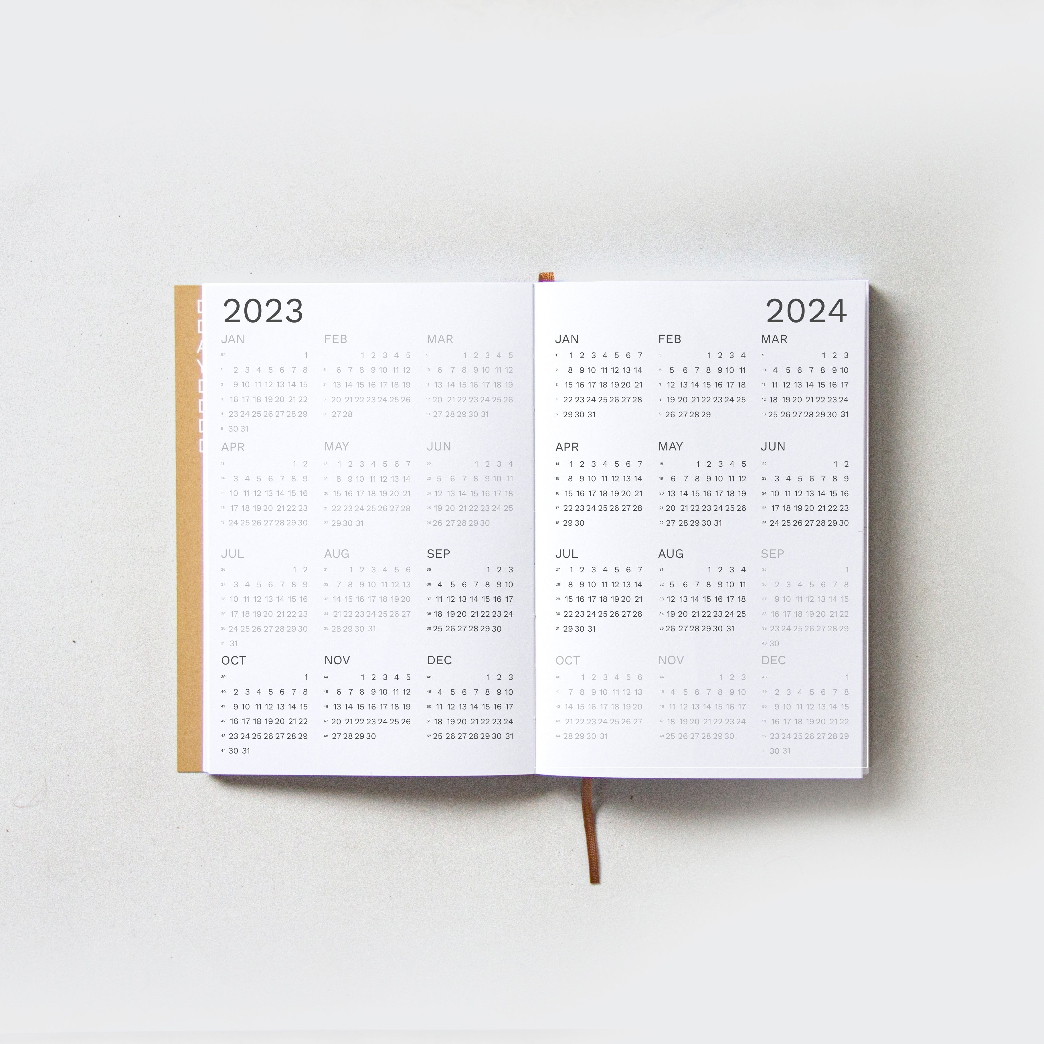 OCTÀGON DESIGN, Open "Sep23 to Aug24" Academic weekly planner. 2023 and 2024 calendars.