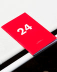 OCTÀGON DESIGN | "2024 Monthly Planner A4 size" monthly planner, red color, white typography.