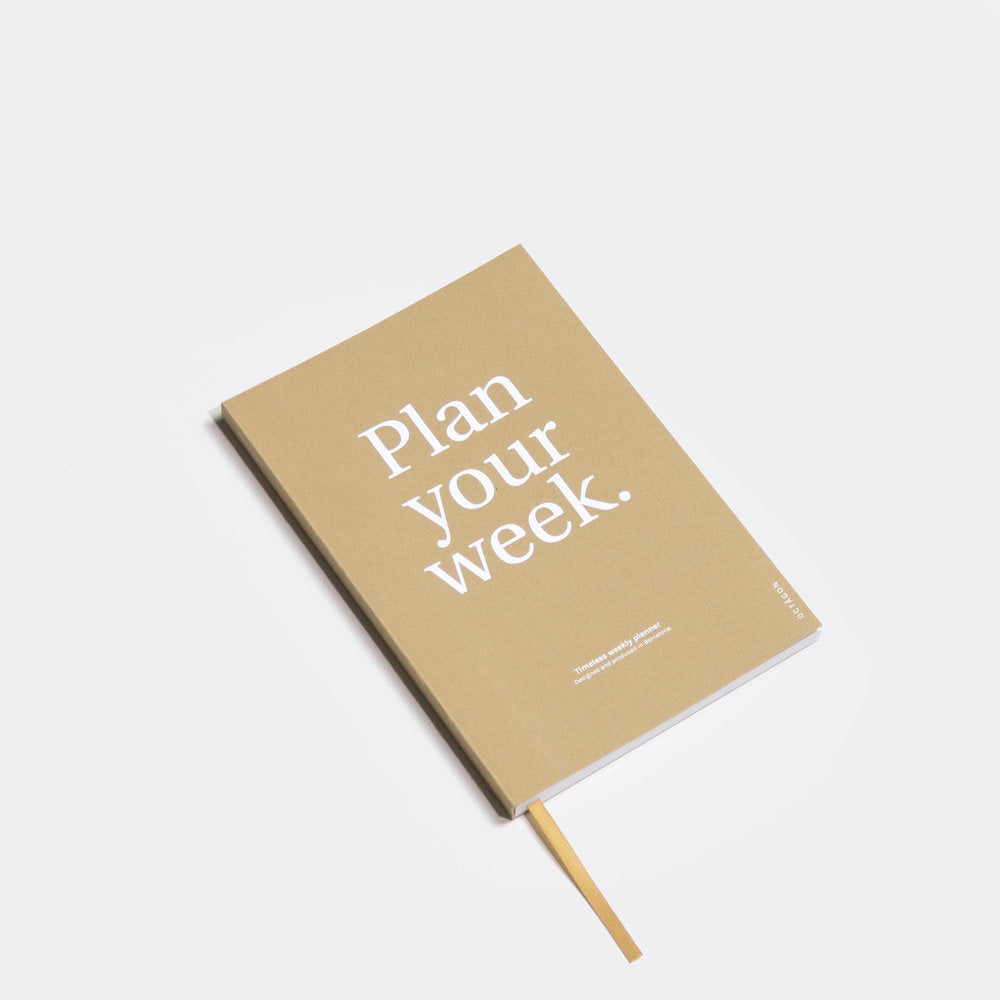 OCTÀGON DESIGN | Plan Your Week | &quot;Plan your week&quot; weekly planner. Kraft color and white typography.