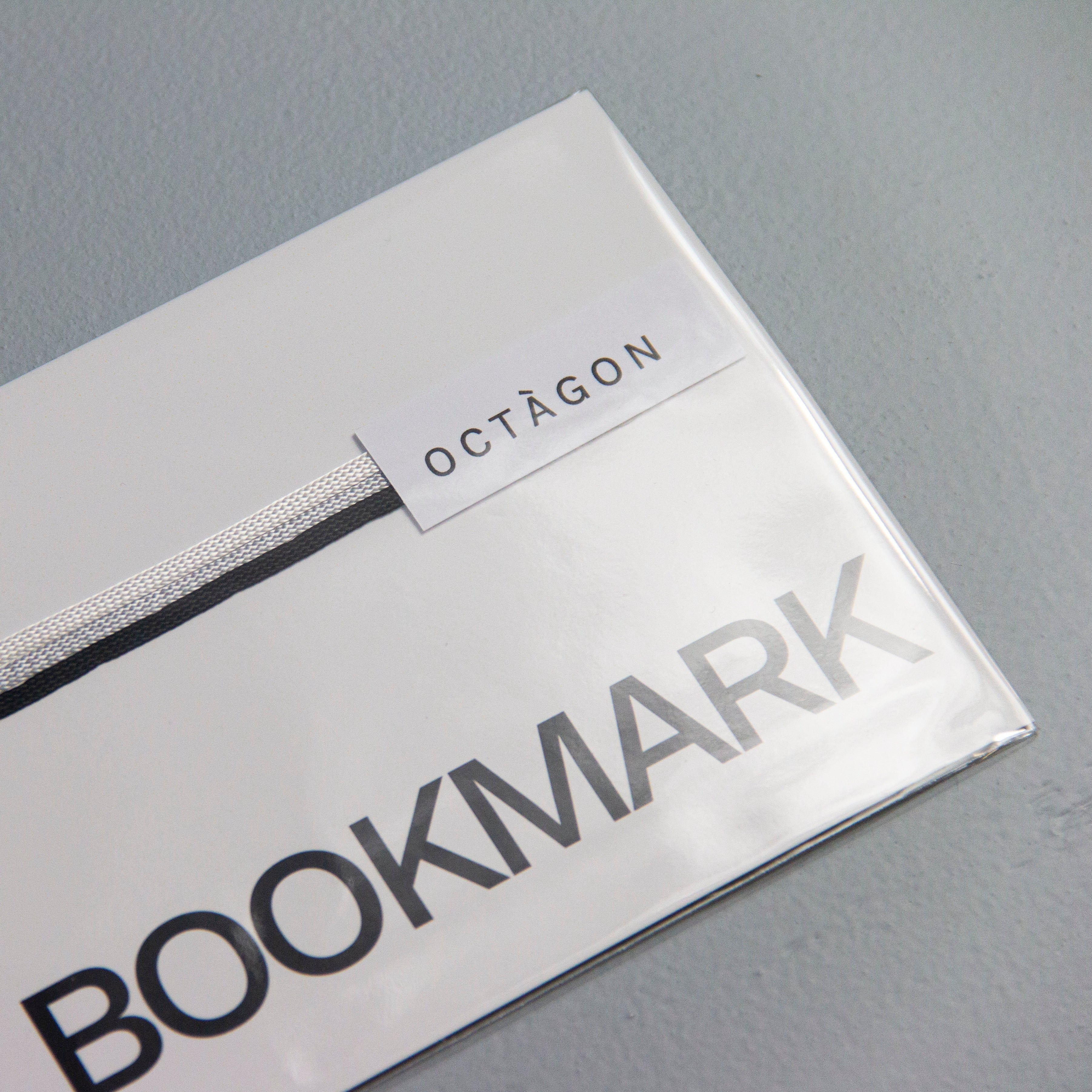 OCTÀGON DESIGN | Black Ribbon Bookmark | 3 ribbons | White, grey and black ribbon bookmarks. | Details