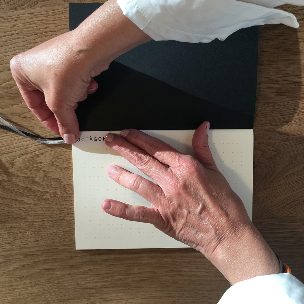 OCTÀGON DESIGN | Black Ribbon Bookmark | 3 ribbons | White, grey and black ribbon bookmarks. | Details