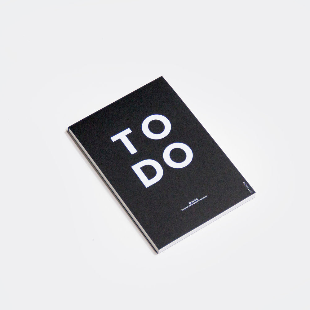 OCTÀGON DESIGN | To Do | Notepad | Black color and white typography. 